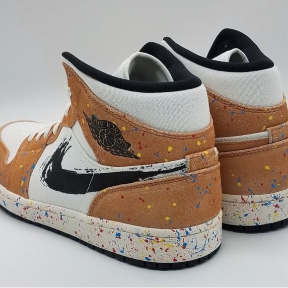 Air Jordan 1 Mid SE 'Brushstroke Paint Splatter' - Picture 1 of 6